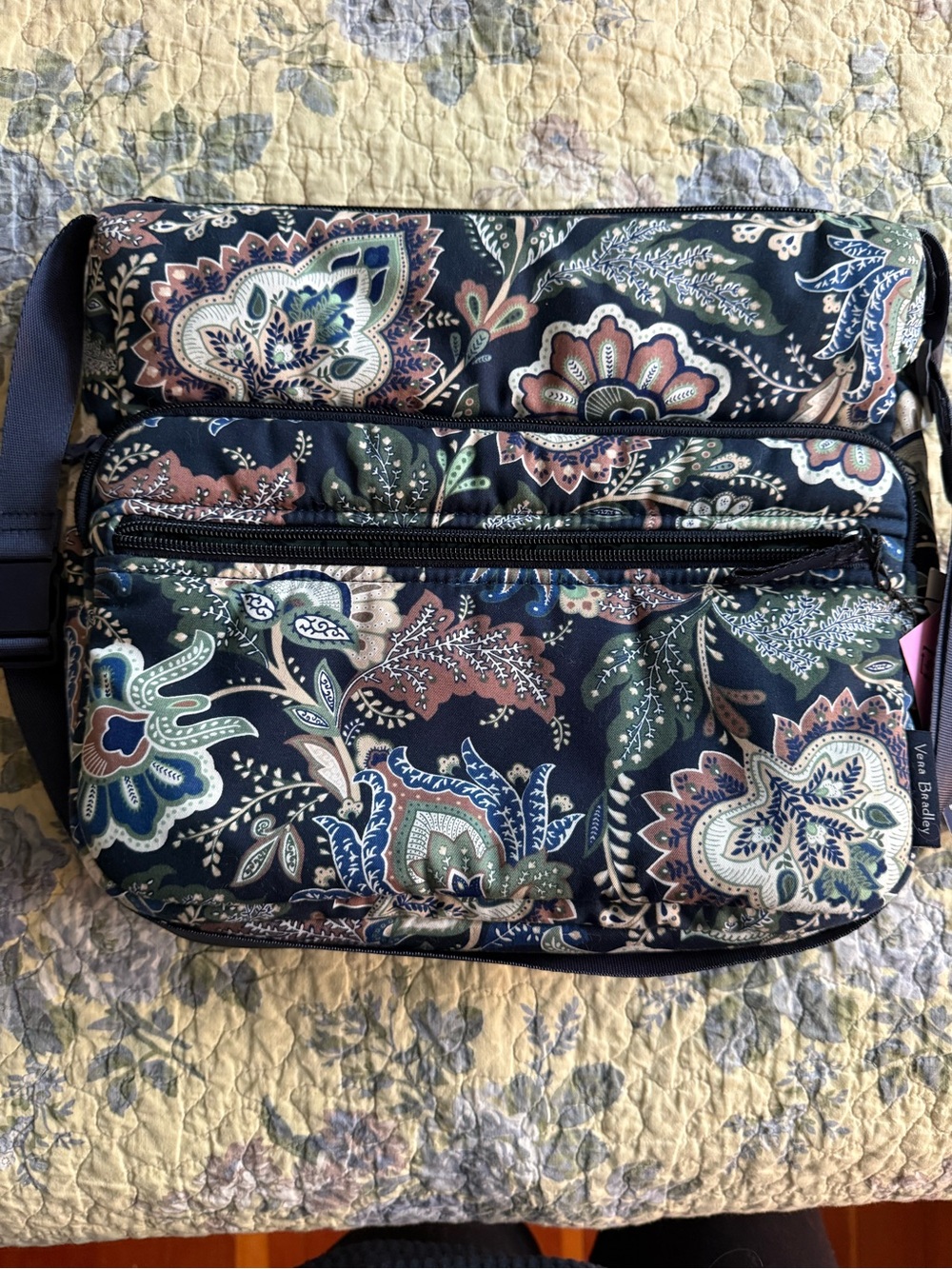 Floral Paisley Crossbody Bag in Navy and Green - Vera Bradley